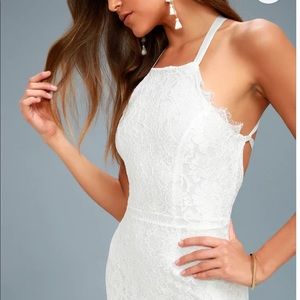 Lulus White Lace Bodycon Midi Dress